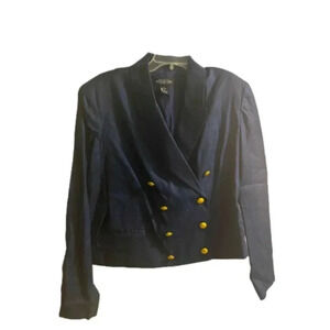 Vintage The J. Peterman Company blue blazer gold buttons size 16
